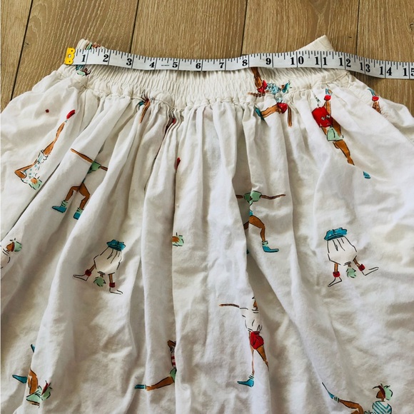 NAF NAF Paris Vintage Made in France Exercise Print Gathered Mini Skirt - Picture 2 of 10